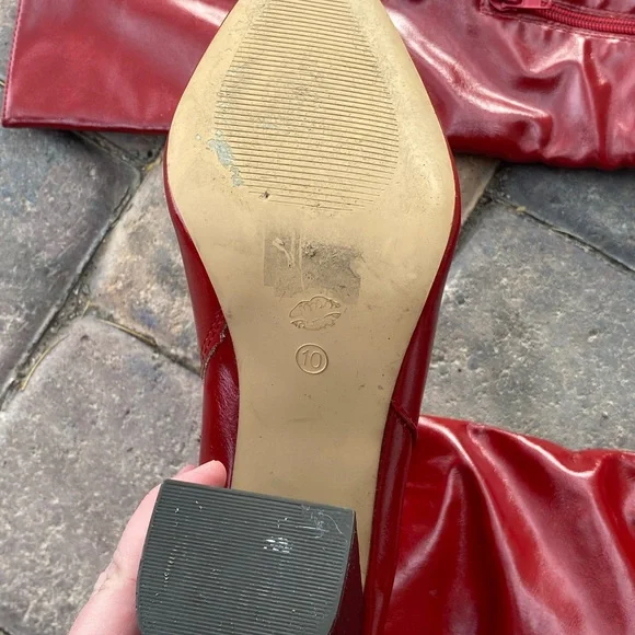 Cherry Red Cowgirl Boots Heeled Boots Riding boots - Picture 6 of 8